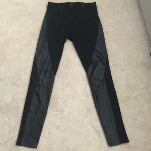 Black leather leggings